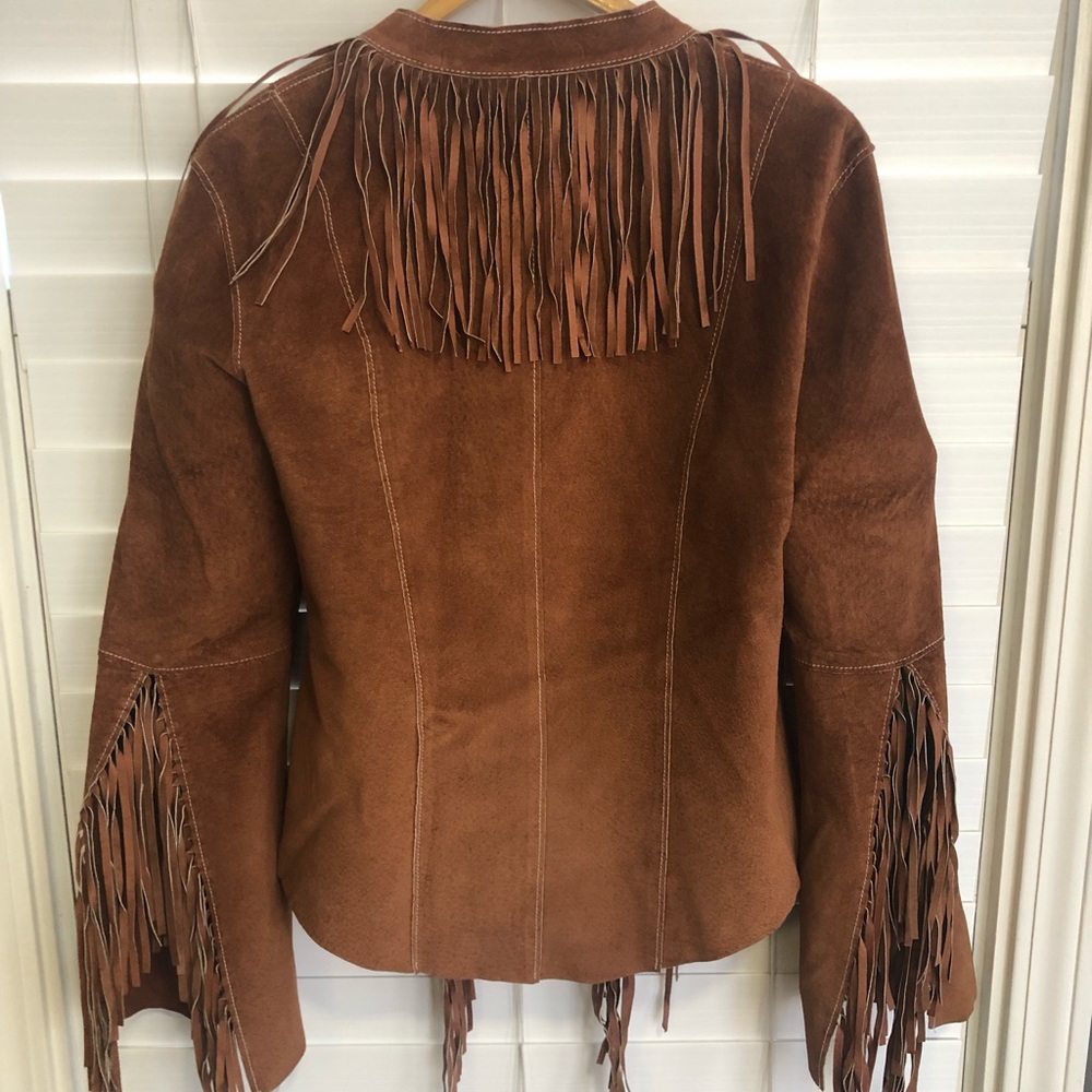 BEBE Suede fringe jacket. Size M